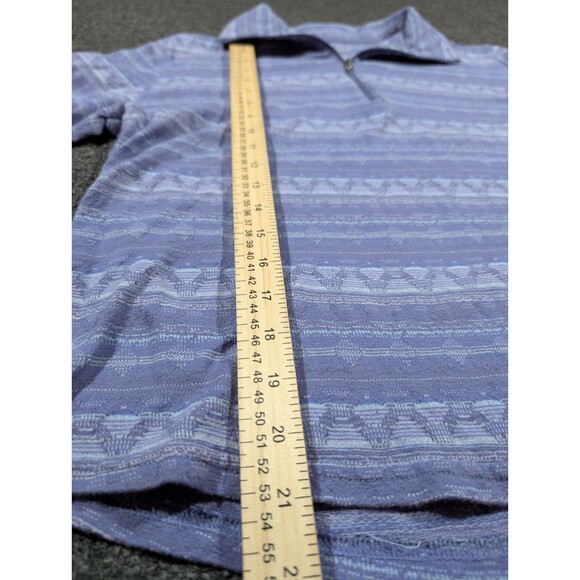 Woolrich Womens Petite M Purple Striped 1/4 Zip Shirt Lightweight Sweater Top - Picture 5 of 7